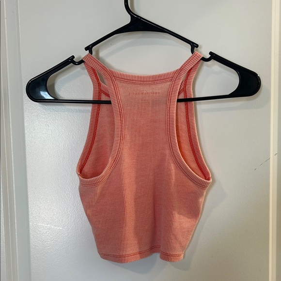 American Eagle Outfitters Coral Ribbed Crop Top - Picture 3 of 3